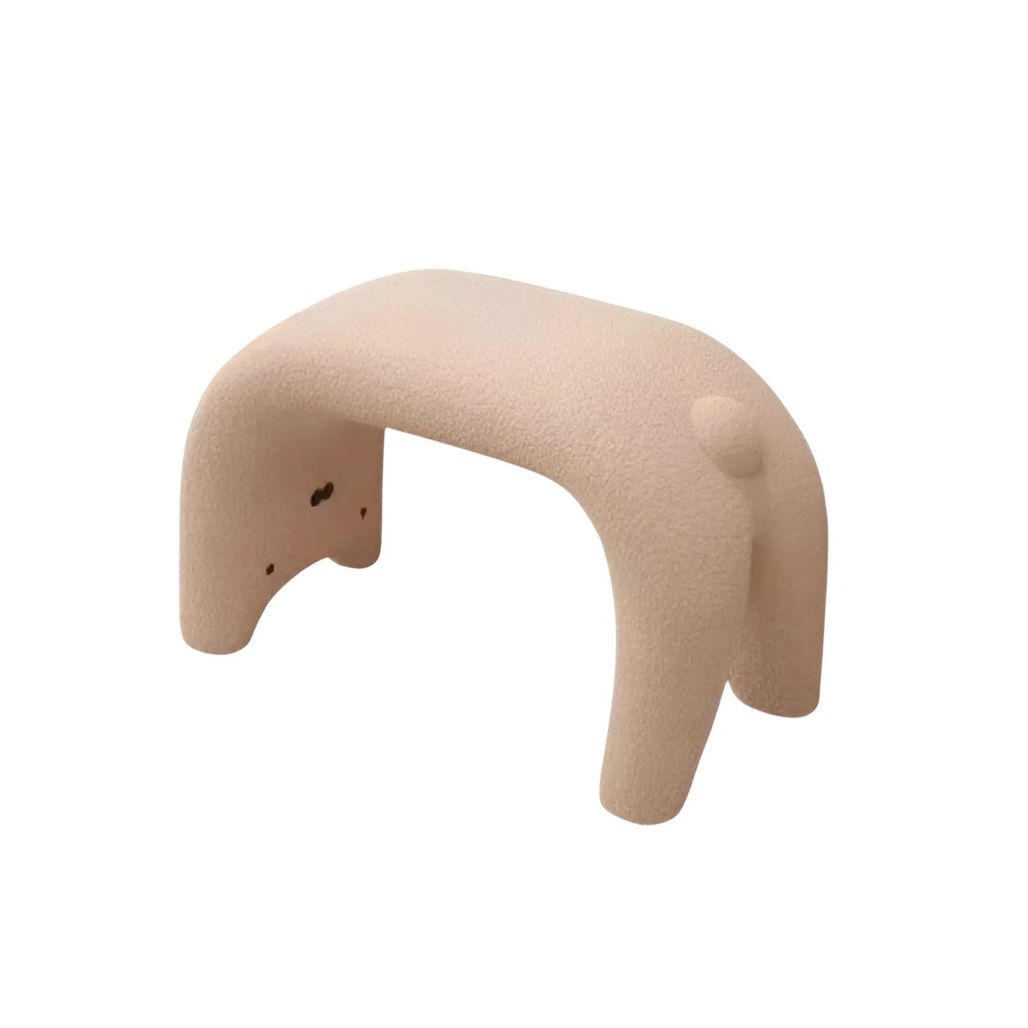 Armless Plush Chair – Cute Cat Vanity Stool for Bedroom