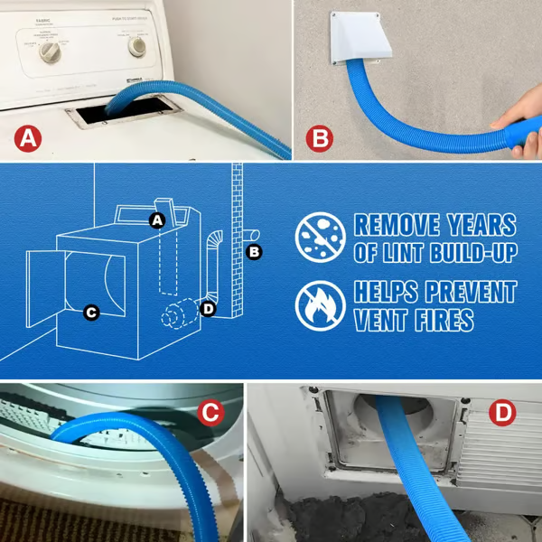 🔥 Ultimate Dryer Vent Cleaner Kit Protect Your Home. Save Energy. Clean in Minutes.